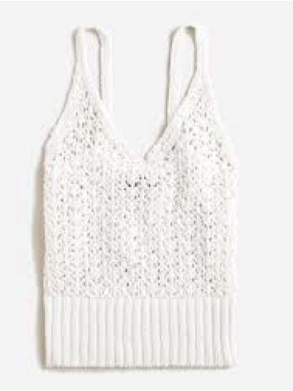 J. Crew Cropped V-neck sweater-tank in textured‎ pointelle Size L
